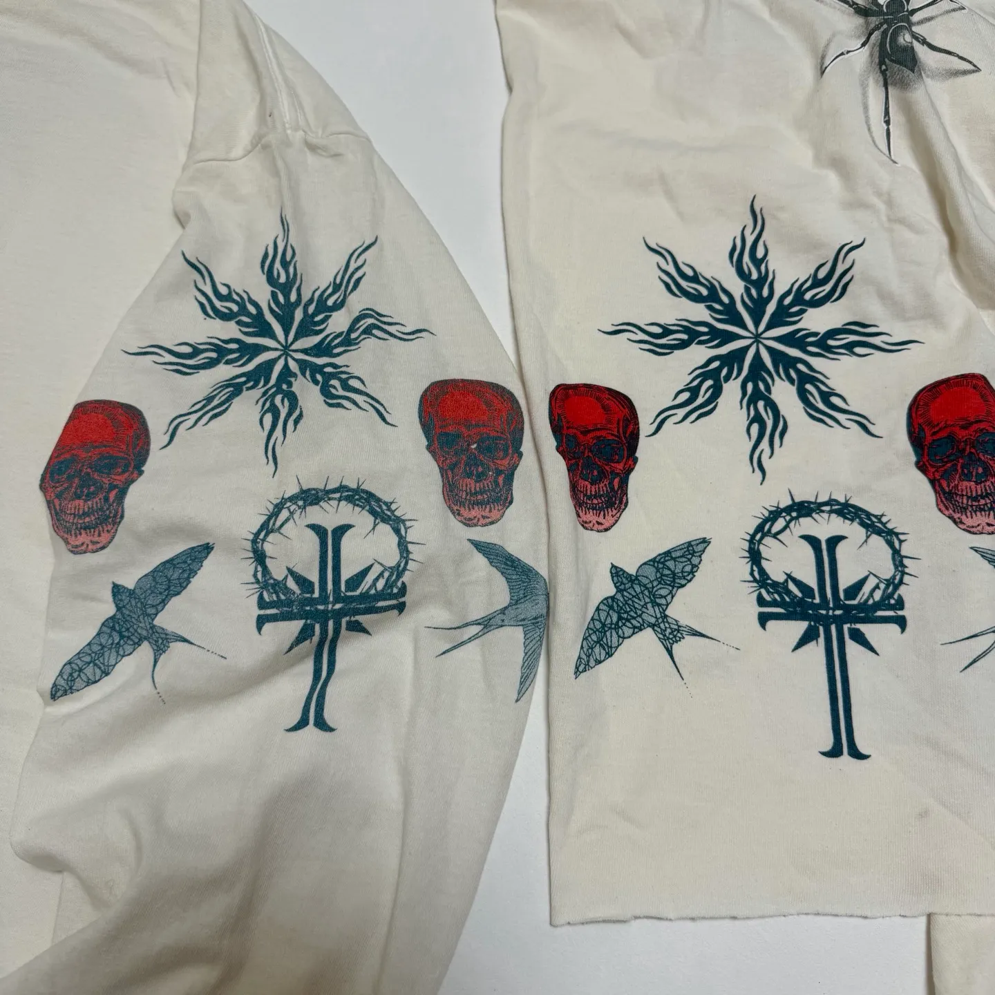 Printing proofing SAINT Mxxxxxx × Dr. Woo DW_LS TEE/TATTOO/WHT Dr.Woo joint model TATOO tattoo long sleeve off-white S-XL